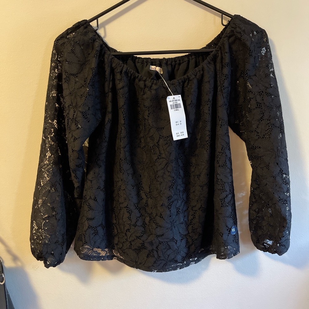 Hollister Co. Off-the-shoulder Black Blouse